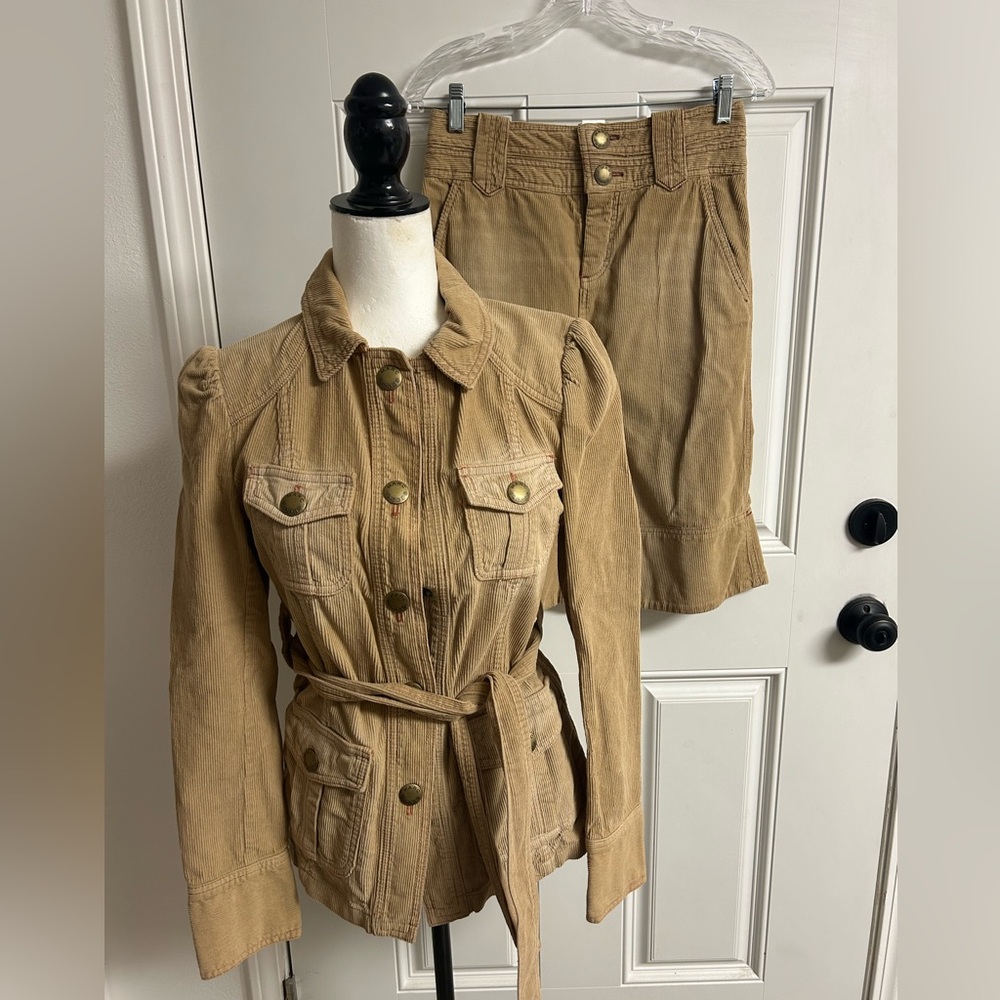 Vtg Marc Jacob’s Camel Corduroy Skirt Set